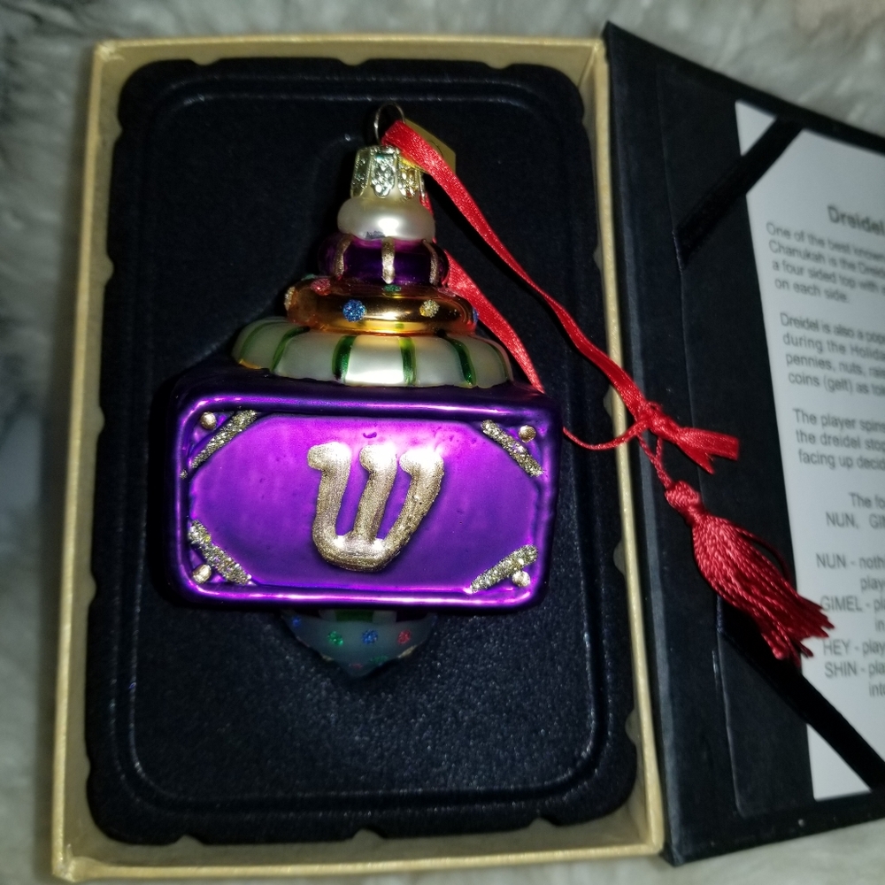 Kurt Adler Noble Gems Jewish Dreidel Ornament - Picture 6 of 10